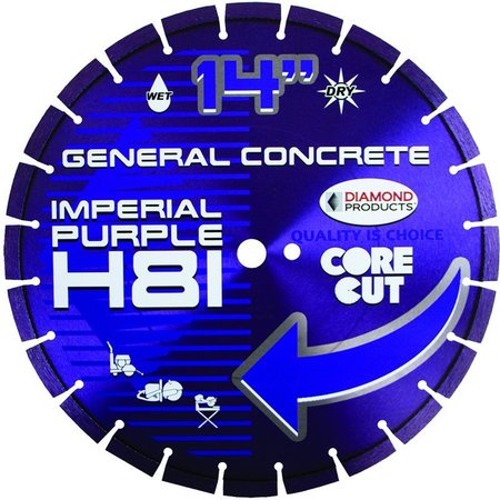 DIAMOND PRODUCTS 14x.125xUnv Purple Dry Segmented High Speed Blade 78976